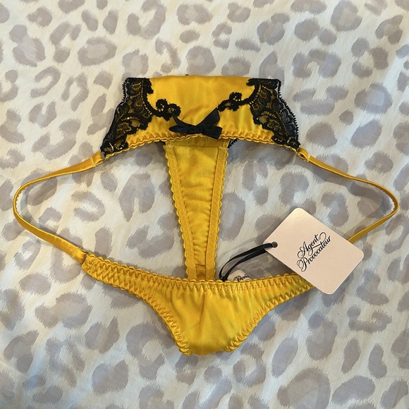 Agent Provocateur Molly Yellow and Black 3 Piece Lingerie Set 32B/2 - Picture 10 of 13